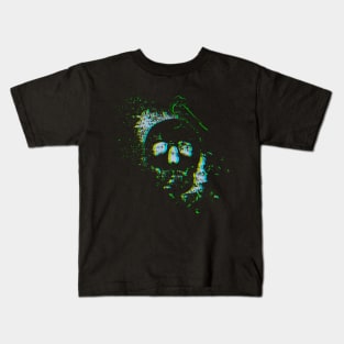 skull art with raven Kids T-Shirt